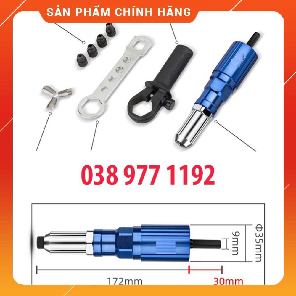 Ảnh Thật sản phẩm  Hàng cao cấp Tặng kèm đinh rive nhôm🔥Đầu kít rút đinh rive 🔥BỘ ĐẦU KÍT RÚT RIVE ĐINH TÁN CÓ TAY CẦM