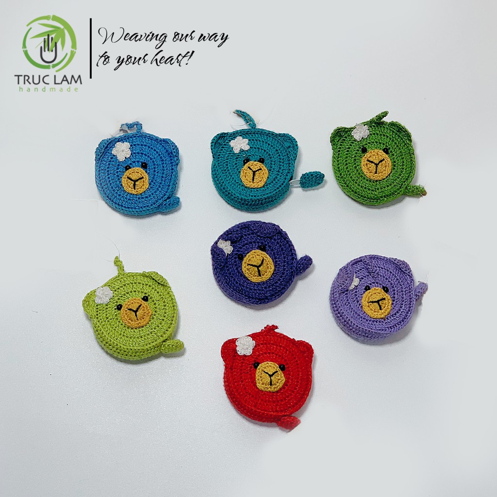 Thước Dây Cuộn Mini Rút Tự Động Đan Len Nhiều Màu Sắc  – Trúc Lâm Handmade