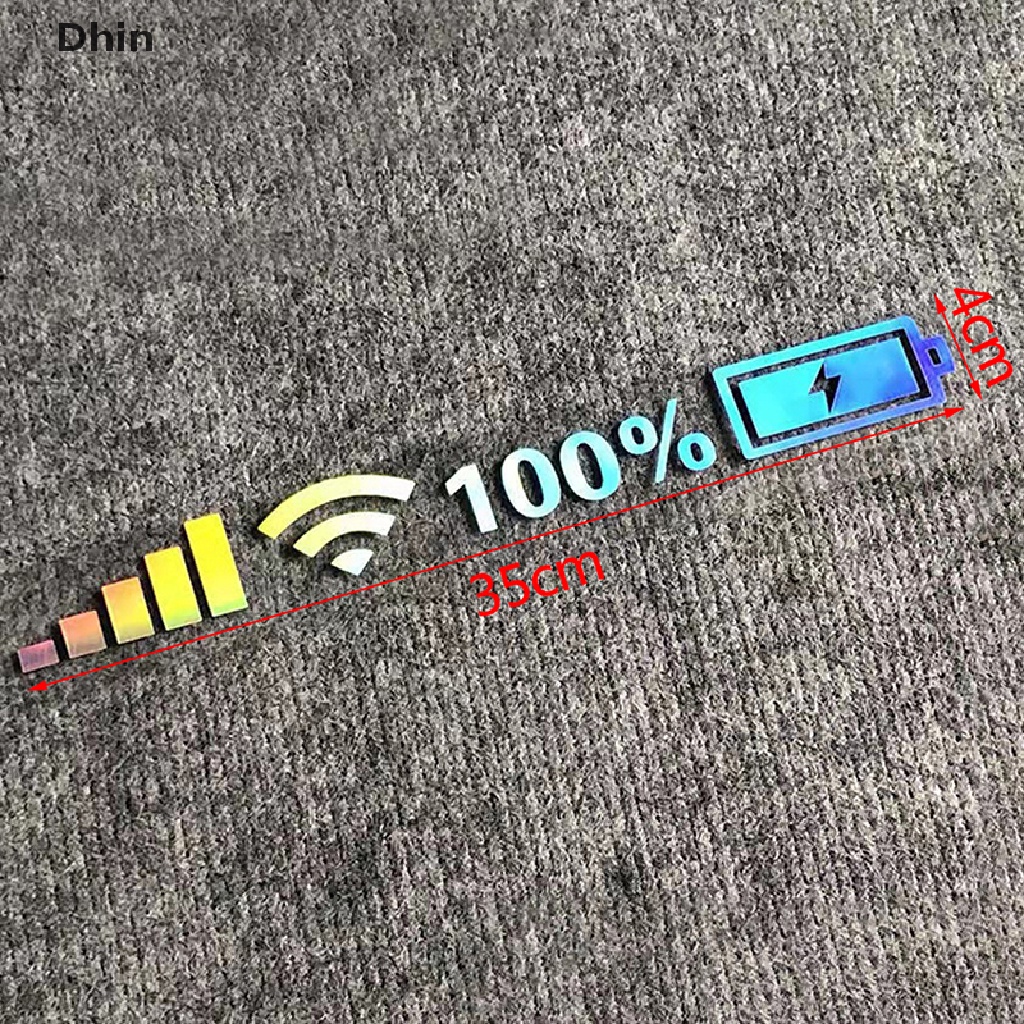 Sticker Vinyl Dán Kính Chắn Gió Xe Hơi Hình Dấu Mức Pin Wifi Vui Nhộn