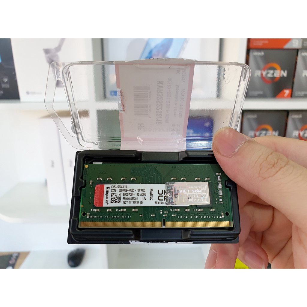 RAM Laptop Kingston 16GB DDR4 Bus 3200Mhz - KVR32S22S8/16 , Chính hãng , bảo hành 36 tháng