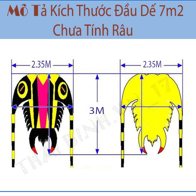 Diều Đầu Dế - Diều Khí Động Học Đầu Dế 7m2