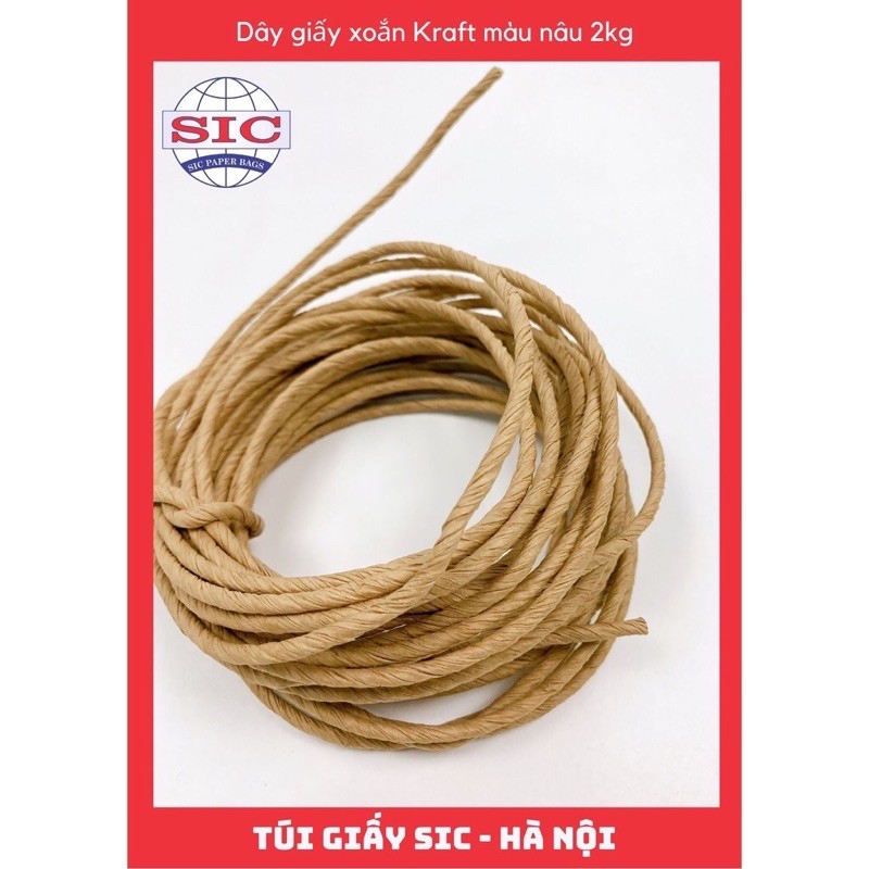 Sét 2kg Dây xoắn giấy mầu nâu, mầu trắng