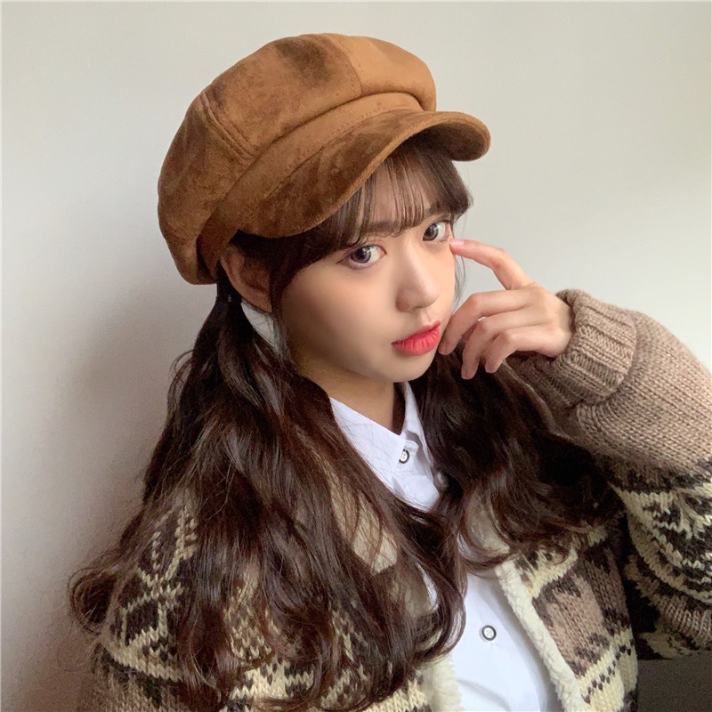 Nón beret Da Lộn Thời Trang Cho Nữ