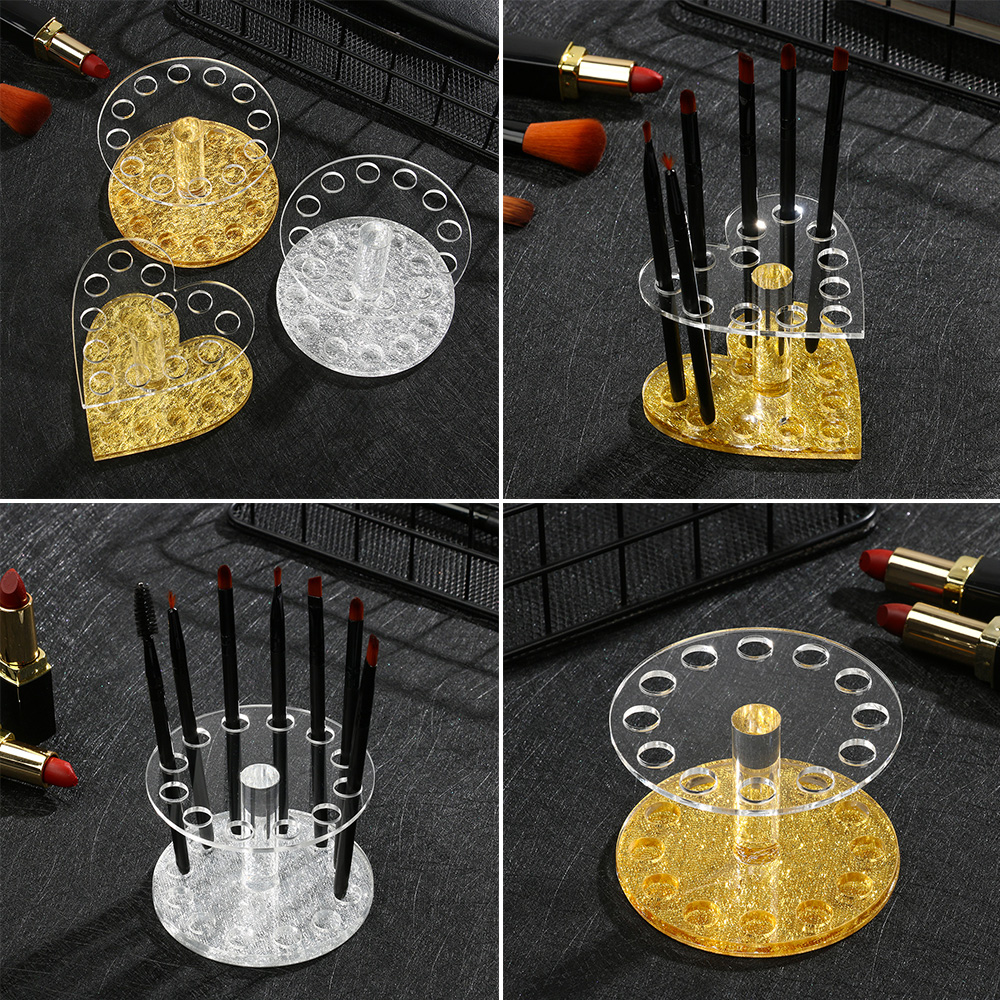 [Hàng mới về] Giá đỡ cọ trang điểm bằng nhựa acrylic có 12 lỗ tiện dụng chất lượng cao