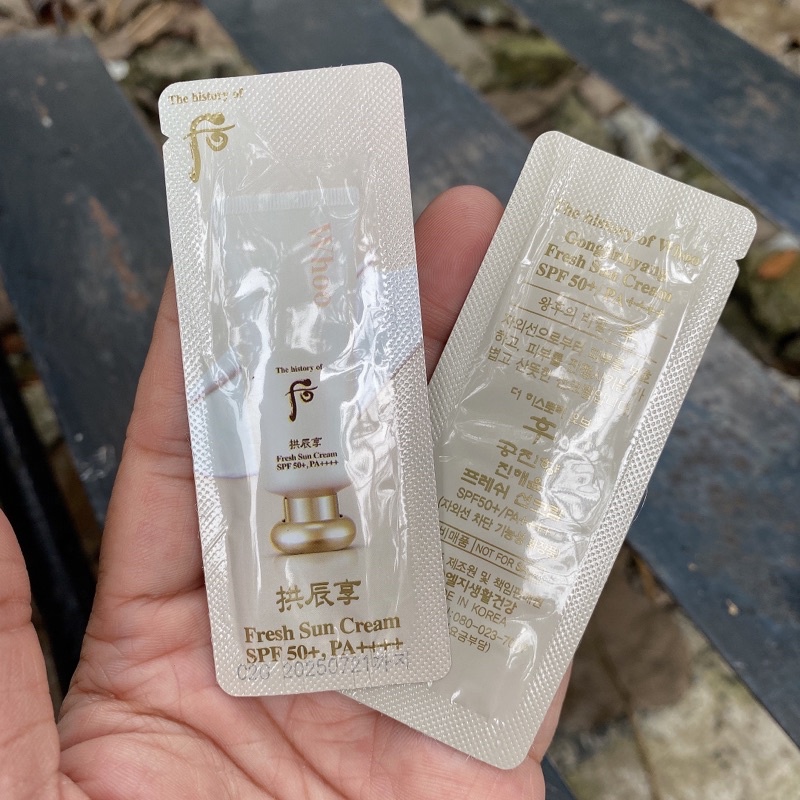 10 gói kem chống nắng dạng sữa whoo gongjinhyang fresh sun cream
