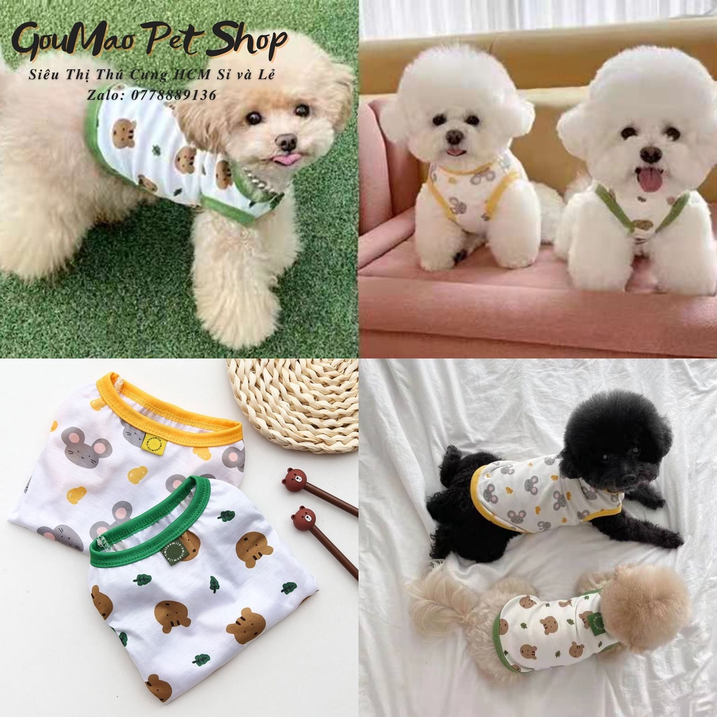 BA LỖ HỌA TIẾT GẤU SIÊU KUTE DÀNH CHO CHÓ MÈO - GOUMAO PET