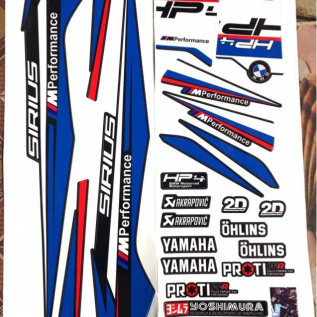 Tem Chế Sirius BMW Xanh Trắng MS 06