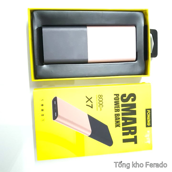 pin sạc dự phòng foneng x7 8000mah ⚡ 𝟑𝐀 𝐜𝐨̂𝐧𝐠 𝐧𝐠𝐡𝐞̣̂ 𝐐𝐮𝐚𝐥𝐜𝐨𝐦𝐦 𝐐𝐮𝐢𝐜𝐤 𝐂𝐡𝐚𝐫𝐠𝐞 𝟑.𝟎⚡ tích hợp màn hình Led 2 cổng USB