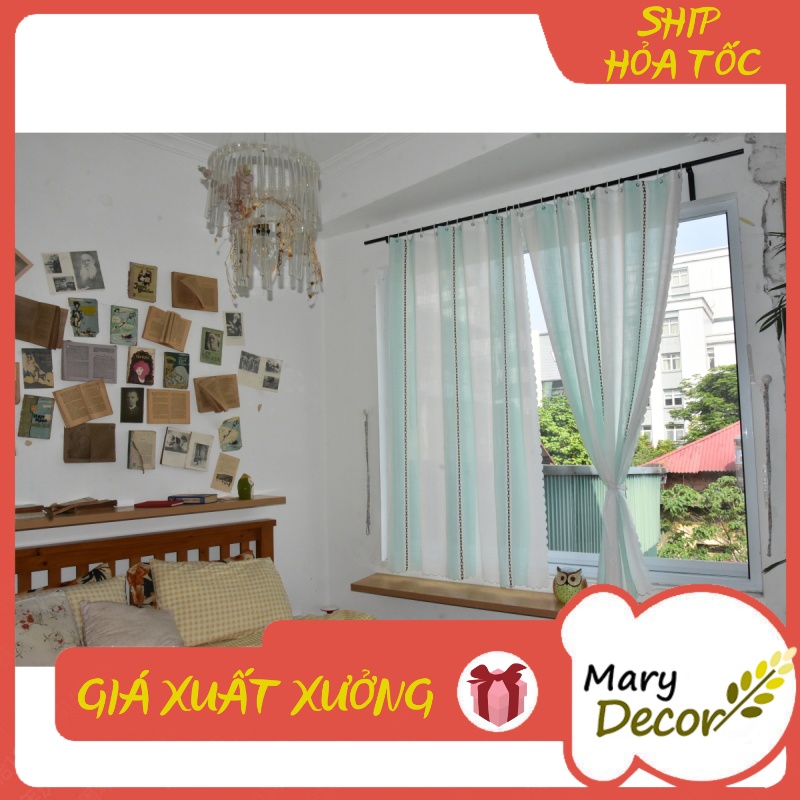 Rèm cửa trang trí decor phòng ngủ phòng khách chất liệu cotton thêu cao cấp R-CC16