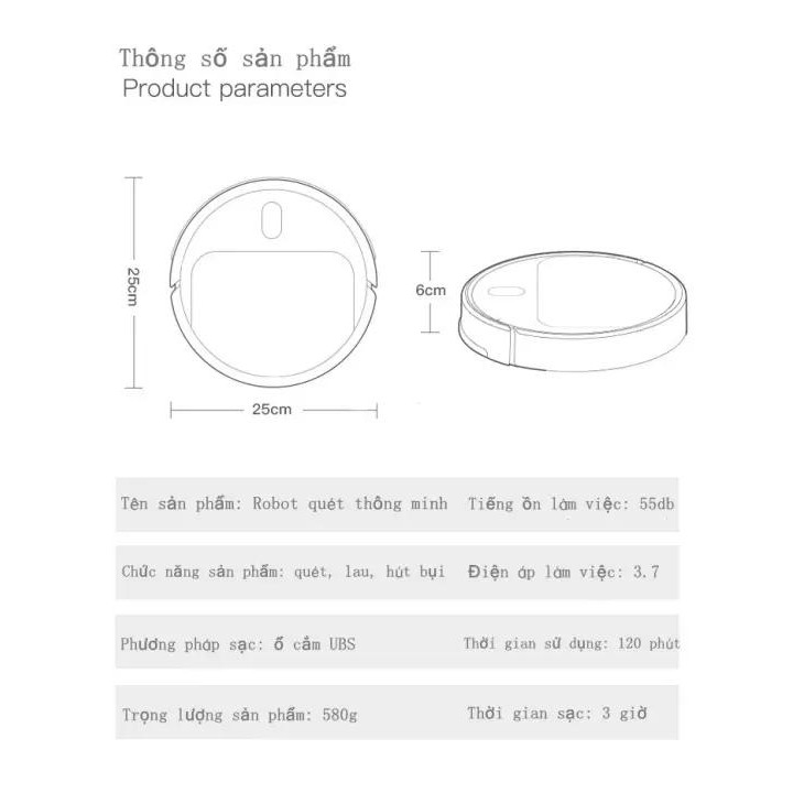 [Mã LALAHOTIOgiảm 6k đơn từ 20K] Jallen Gabor-Robot quét nhà thông minh, thiết bị gia dụng lười biếng, máy hút bụi, tùy