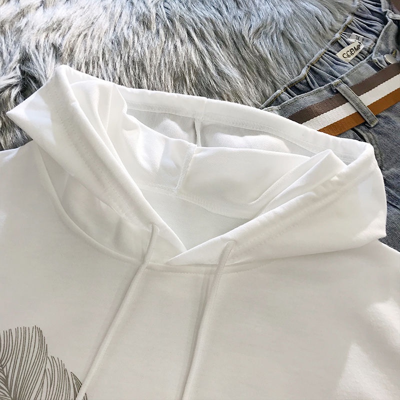 Áo Hoodie Mỏng Dáng Rộng Tay Dài Phong Cách Hàn Quốc Thời Trang Xuân Thu