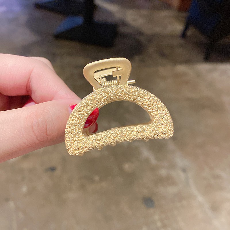 Cỡ 2,5x2,5cm Set 5 Kẹp tóc càng cua Hàn Quốc màu vàng HOT TREND siêu xinh cute - bộ 5 món kẹp tóc vàng