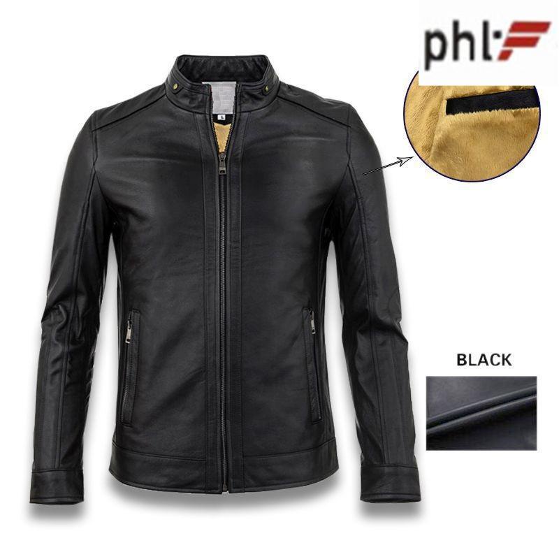 Áo khoác da nam HCMfashion lót lông cao cấp AD026