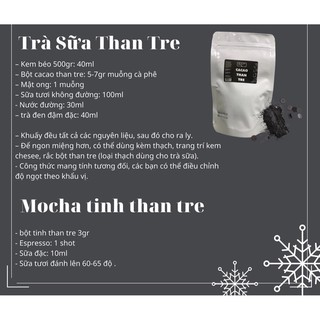 Bột cacao than tre nguyên chất Cacaobentre 100gr (Định lượng 5g than tre cho 1 cốc trà sữa 500ml)