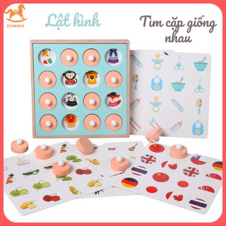 Đồ chơi luyện trí nhớ cho bé Lật Hình Luyện Trí Nhớ Bằng Gỗ