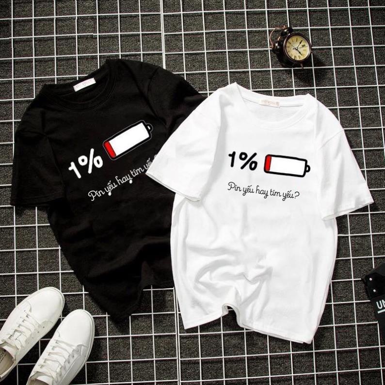 Áo thun unisex pin yếu hay tim yếu form đẹp vải dày mịn mát 2019T914