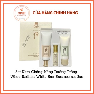 Kem chống nắng dưỡng trắng da Whoo Radiant White Tone Up Sunscreen 50ml_set như hình