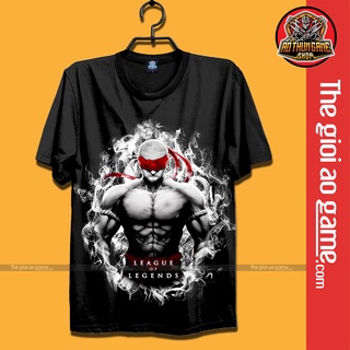 Áo LMHT LeeSin , Áo Thun Liên Minh Huyền Thoại Lee Sin Black Nam Nữ Tay Ngắn Forn Rộng Vải / Thegioiaogame.com