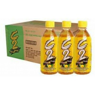  Thùng 24 Chai Nước Giải Khát Trà Xanh C2 Hương Chanh (chai nhỏ) 