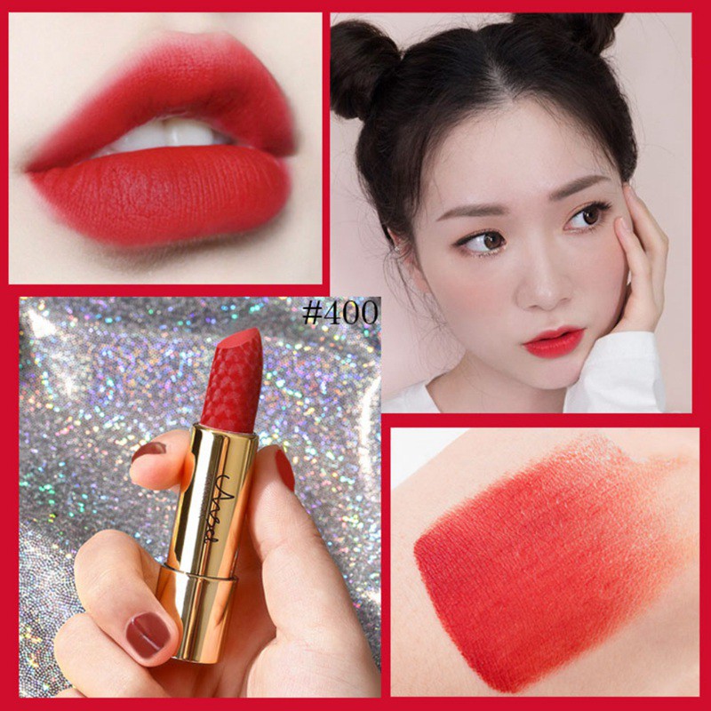 [Hàng mới về] Bộ 3 son môi lâu trôi không thấm nước chống dính ly hiệu ứng lì/nhũ kiểu dáng chạm khắc