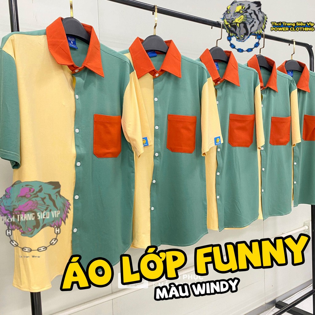 Áo Sơ Mi Funny Windy Tay Ngắn Vải 100% Cotton Thái Cao Cấp | Sản Phẩm Mới Năm 2021 ( Tặng kèm Túi xanh + Pin Cài áo)