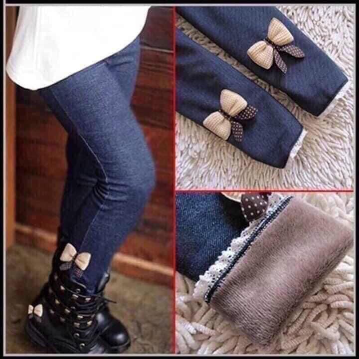 QUẦN LEGGING giả bò lót lông cho bé gái