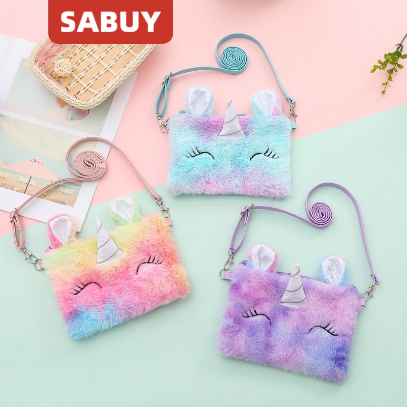 Túi Đeo Vai Hình Kỳ Lân Hoạt Hình Dễ Thương Thời Trang Mùa Hè Cho Bé Gái