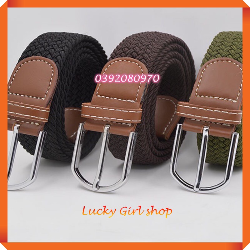 Thắt Lưng Nam, Dây Nịt Nam Vải Bố Dù Co Giãn, Khoá Kim Thời Trang Được Khách Tây Yêu Thích - Lucky Girl shop
