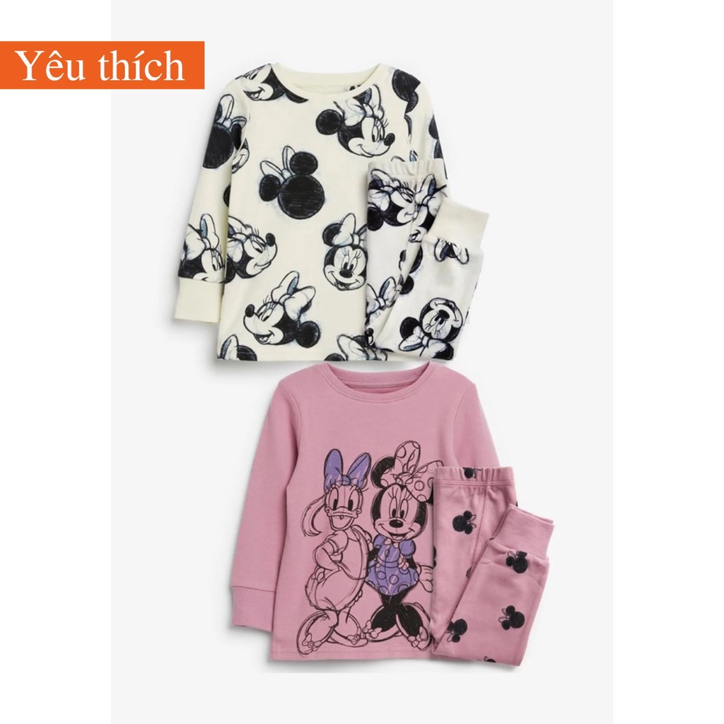 Set 2 bộ dài tay Minnie Daisy Next cho bé gái siêu xinh, chất cotton mềm dày dặn mặc rất thích