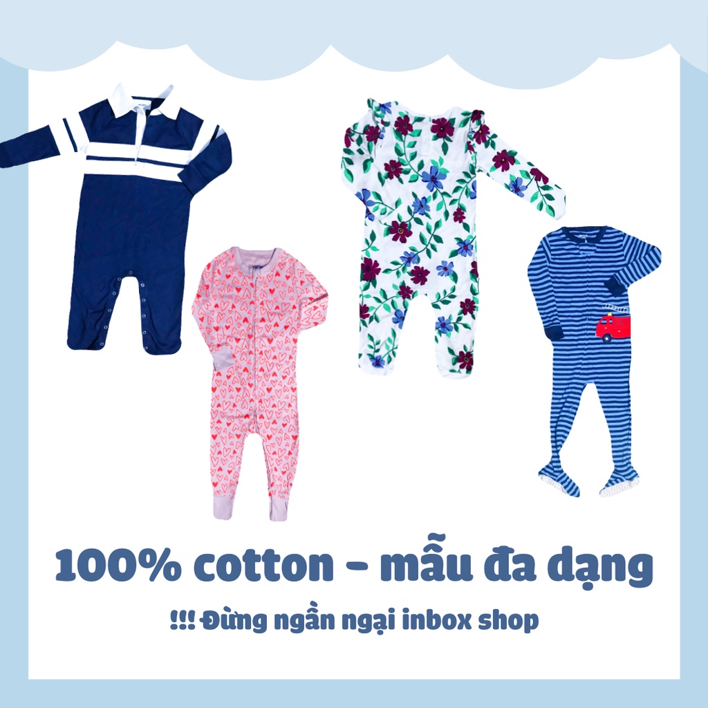 Bodysuit/body liền tất/sleep suit/đồ liền thân cho bé gái và bé trai giá rẻ, họa tiết đa dạng, mẫu ngẫu nhiên