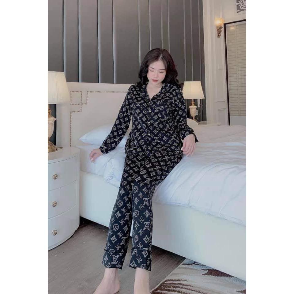 Pijama Lụa Hàn Phối Mango Mẫu Hot 2021