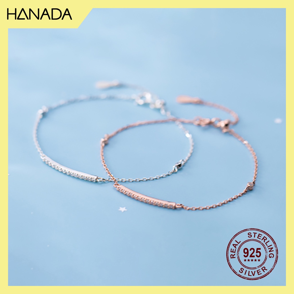 Lắc Tay Bạc 925 Hanada N12.B.2.B.340.0667 Thanh Đá Cong I14