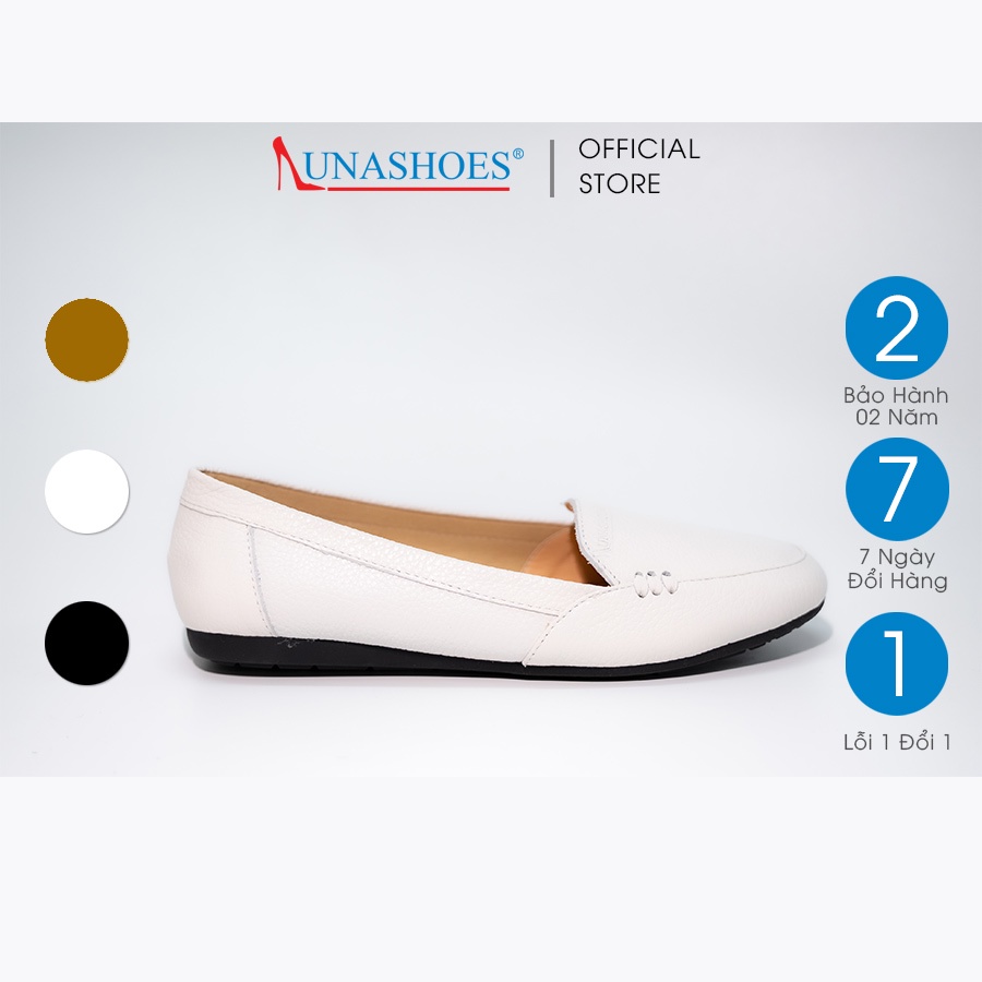 Giày bệt nữ mũi tròn da bò cực mềm cực êm chân Lunashoes 1207 sẵn hàng BH 24 tháng giầy trung niên cho mẹ