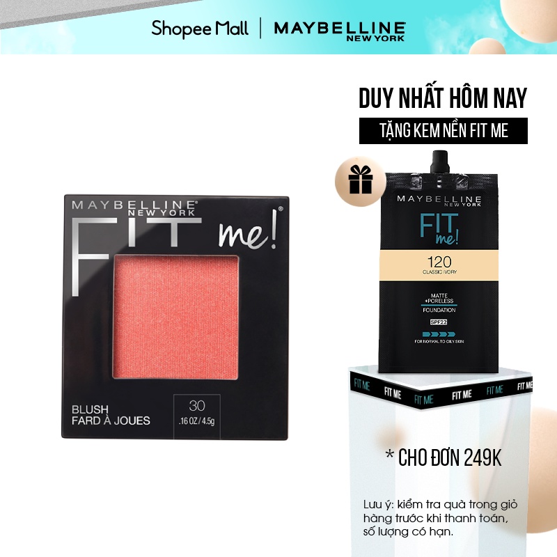Phấn Má Hồng Mịn Nhẹ Tự Nhiên Giữ Màu Chuẩn Fit Me Blush Maybelline New York 4.5g
