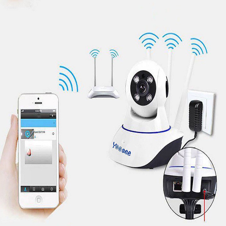 Camera Yoosee 3 Ăn Ten Kết Nối Wifi 2.0 Full HD Xoay 360