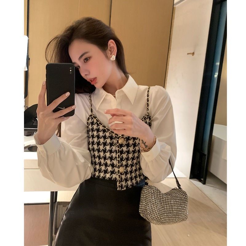 Sét Áo sơ Mi +kèm 2 dây dạ Kẻ Ô Hàng loại 1 Quảng châu   .