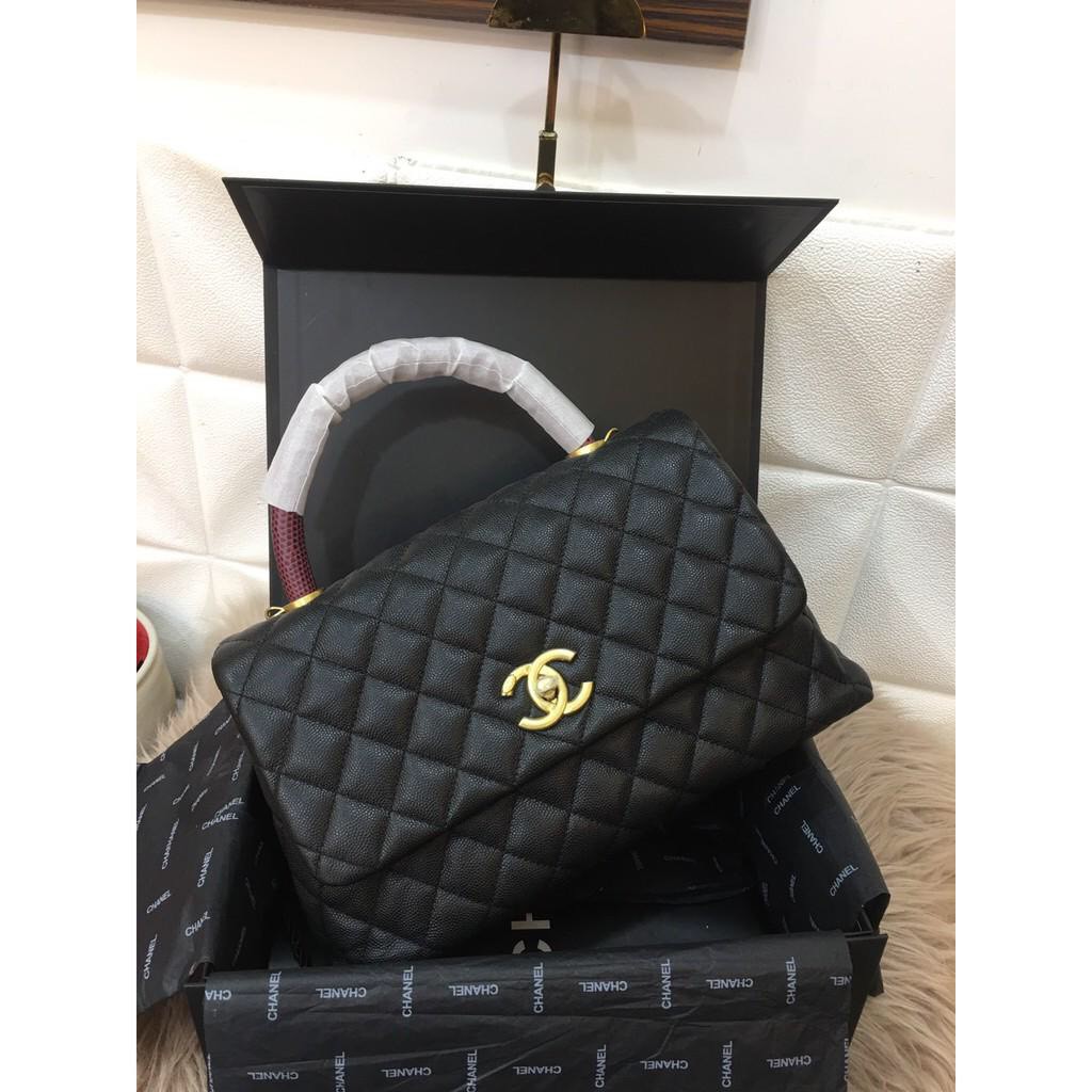 [Túi Công Sở Đẹp_Cao Cấp] Túi CN COCO Size 25 Màu Đen Phối Đỏ Trong Lót Nhung Mã Code Nguyên Seal | BigBuy360 - bigbuy360.vn