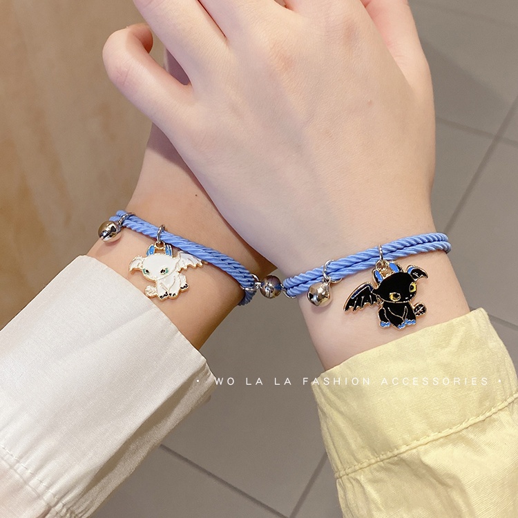 【kifli】Vòng Tay Dây Bện Cặp Đôi Thiết Kế Nam Châm Công Dụng Kép Đơn Giản Thời Trang