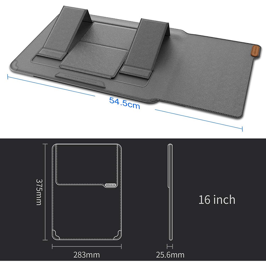 Bao da Laptop đa năng kiêm giá đỡ &amp; miếng lót chuột chính hãng Nillkin dành cho Macbook 13 inch 16inch FUKIA MA003