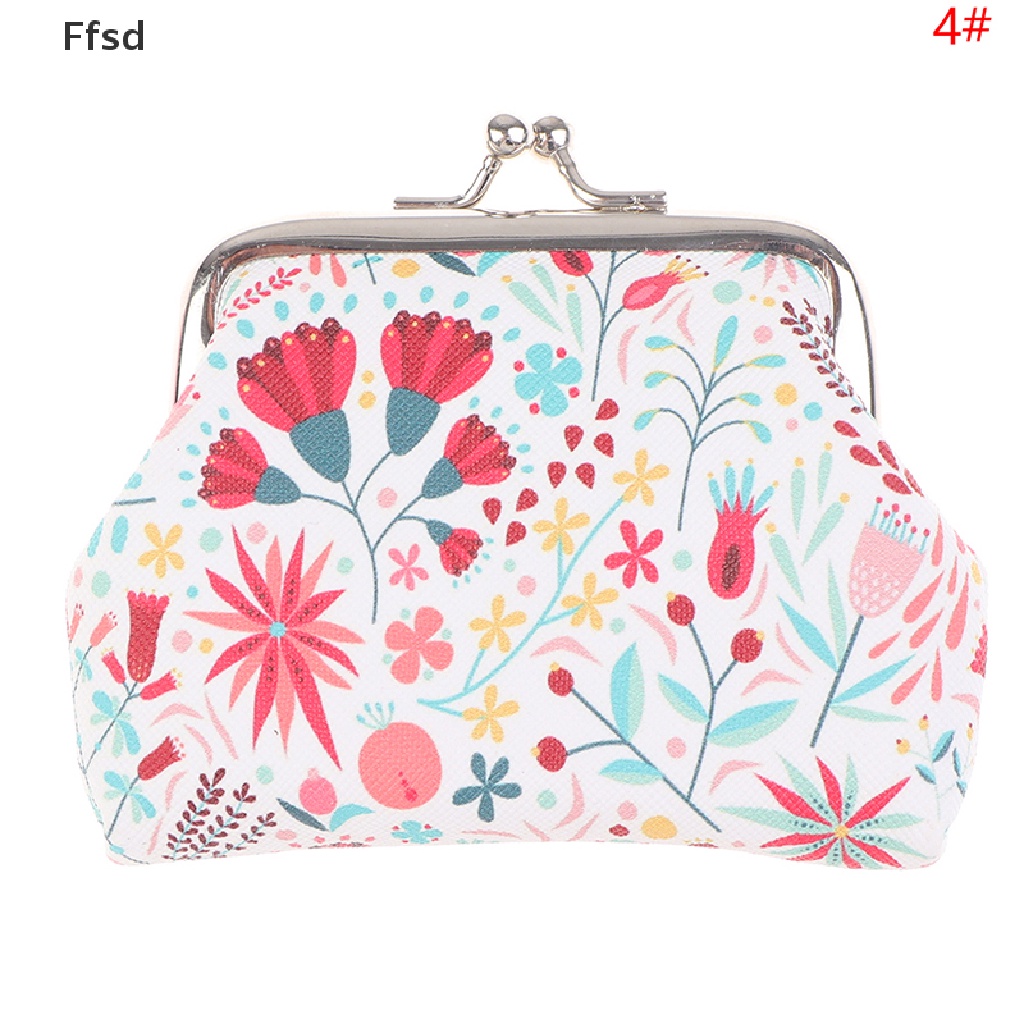 {Ffsd} Ví Da PU Dạng Nhỏ In Họa Tiết Hoa Đựng Tiền / Kẹo Cưới * Hot