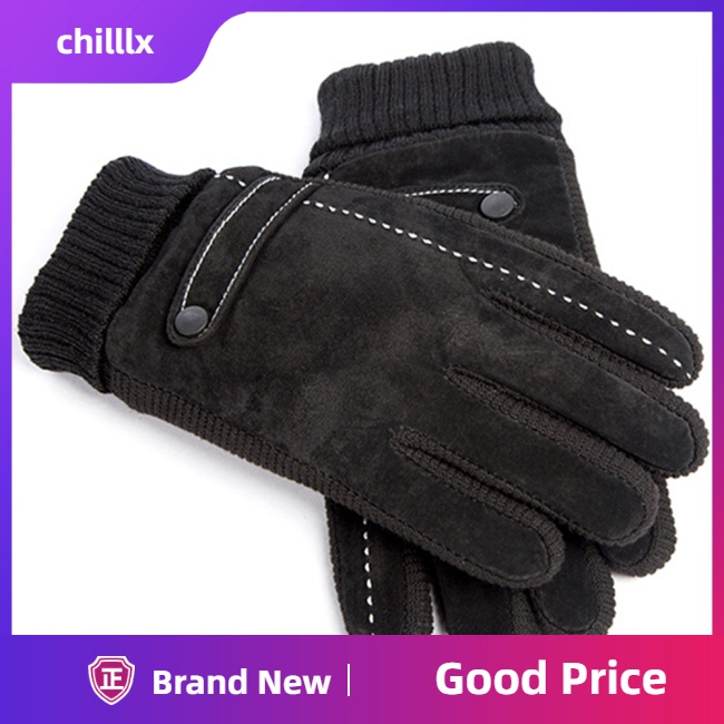 Găng Tay Da Lộn Giữ Ấm Mùa Đông Có Thể Chạm Màn Hình Cảm Ứng Dành Cho Nam