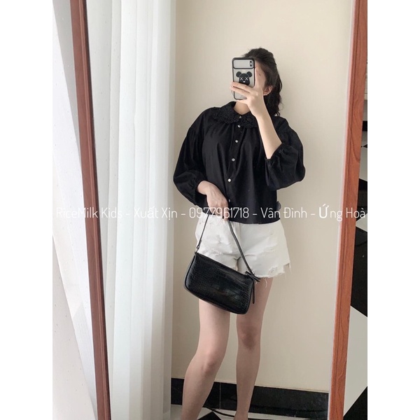 Sơ mi Zara nữ cổ ren xuất dư xịn cho nữ