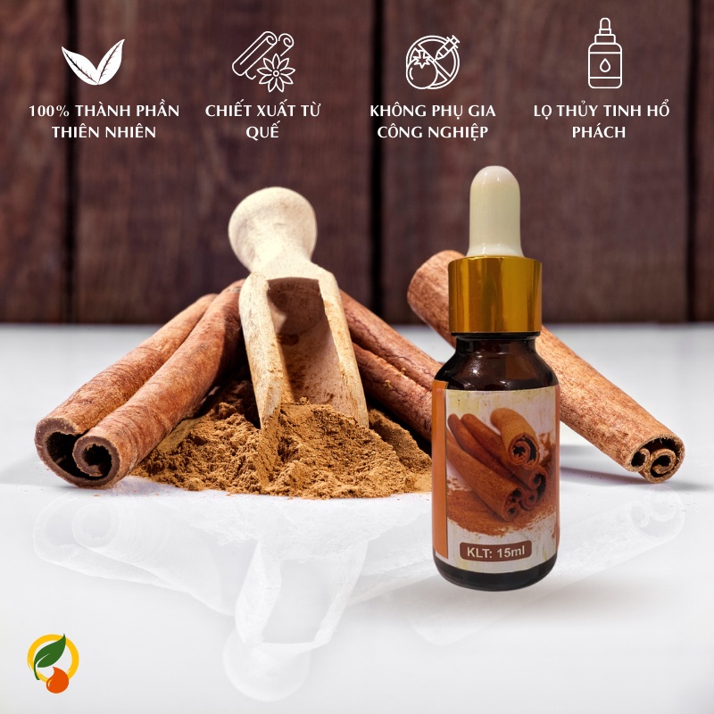Tinh dầu Quế essential oil giúp khử mùi, thơm phòng 100% nguyên chất- 10ml