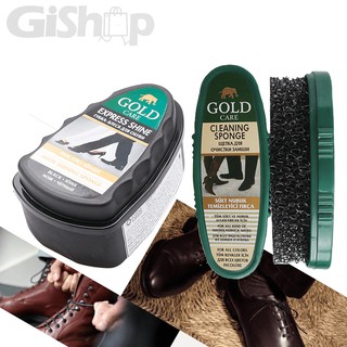 Combo Chăm Sóc Giày GoldCare Gồm Xi Mút Đánh Bóng Giày Da GC4013 và Bàn Chải Đánh Bụi Da Giày GC4007