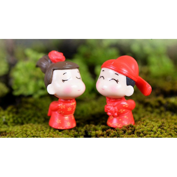 Căp Đôi Tân Lang Tân Nương Làm Tiểu Cảnh quà tặng trang trí