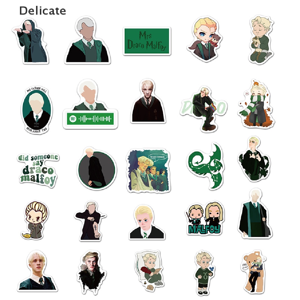 50 Nhãn dán PVC hình Draco Malfoy trang trí ván trượt/guitar/máy tính xách tay