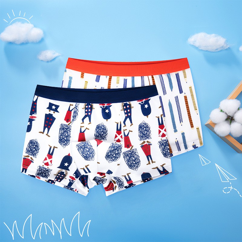 Set 2 Quần Lót Boxer Cotton Cho Bé Trai