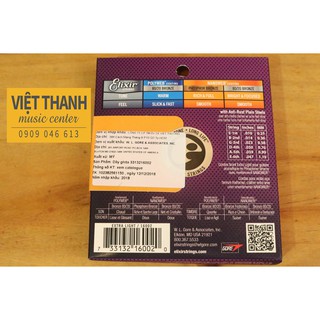 Dây Đàn Guitar Acoustic Elixir 16002 (Phosphor Bronze - Phủ lớp Nanoweb) Cỡ 10-47