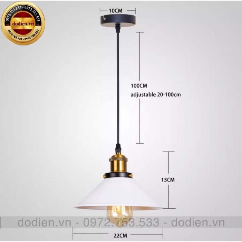 Đèn Chao Thả Nón Vintage T030 trang trí quán cafe,quầy bar