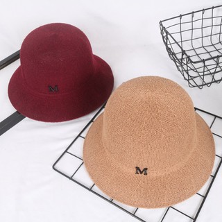 (Nhiều Màu) Nón cói, Mũ cói vành hẹp thêu chữ M #COI693